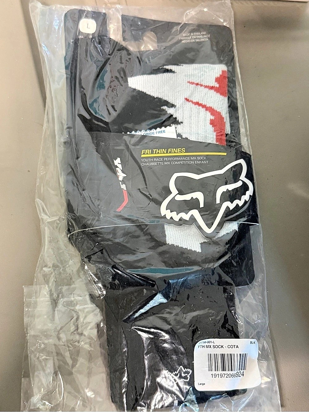 Fox YTH MX SOCK - COTA Youth Fri Thin Socks Boys Large NWT